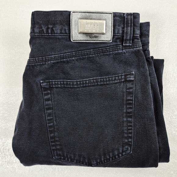 Hugo Boss Alabama Men’s Jeans 38x32 Black Denim 100% Cotton Vtg Made in Italy - Picture 14 of 14